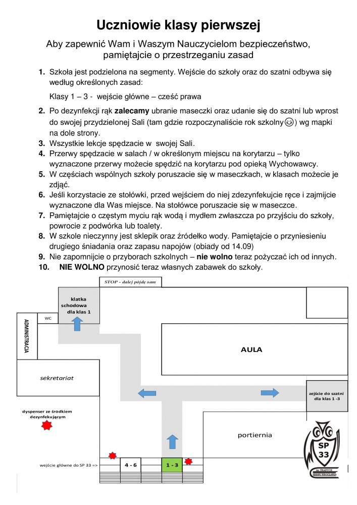 Skrócone zasady bezpieczeństwa związane z COVID-19 dla uczniów