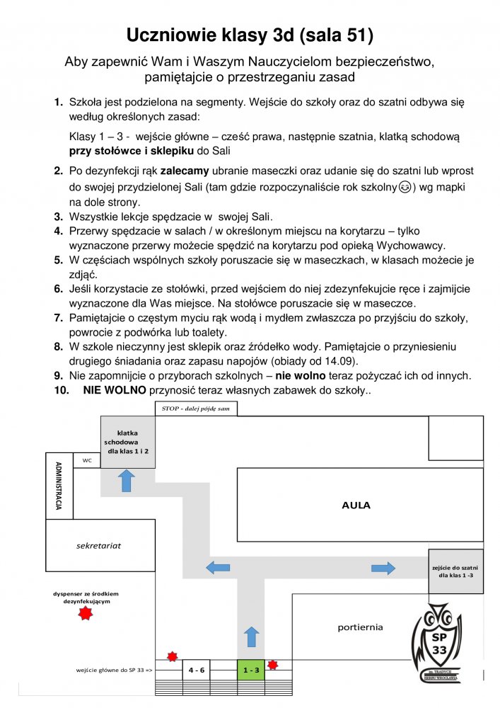 Skrócone zasady bezpieczeństwa związane z COVID-19 dla uczniów