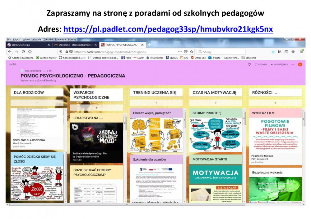 Informacje od Pedagogów